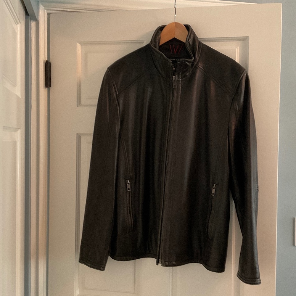 Black Leather Andrew Marc Jacket - Men’s